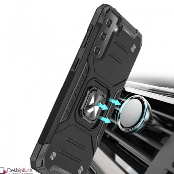 Wozinsky smūgiams atsparus dėklas su žiedu - juodas (Samsung S22)